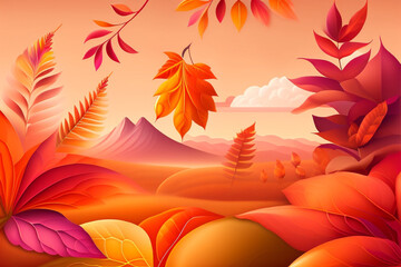 Autumn landscape. Autumn background. 