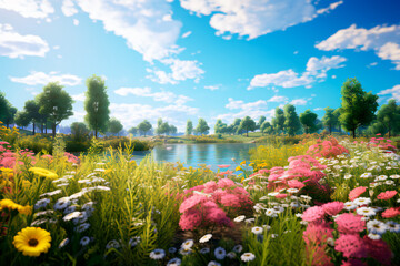 Sunny flower field