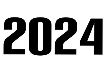 silhouette of number 2024 