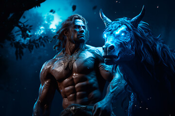 Centaur in the blue night