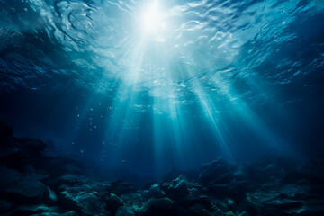 Obraz premium Inside the ocean, dark side of the ocean, mystic water in the ocean