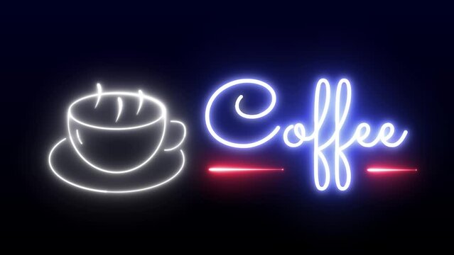 coffee cafe neon advertising sign coffee coffee shop neon light animation