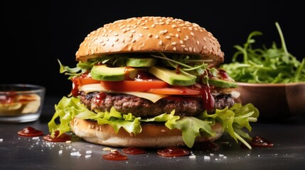 healthy burger fast food, ai