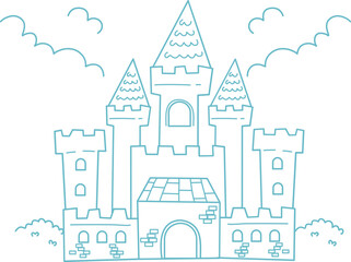 royal castle coloring page for kids