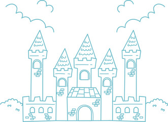 castle coloring page for kids