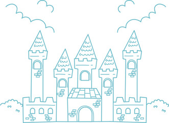Fototapeta premium castle coloring page for kids