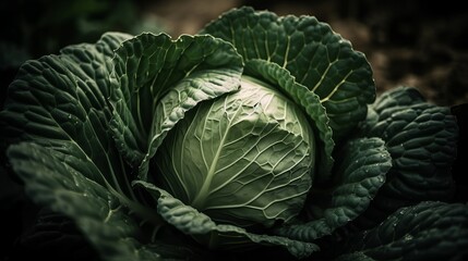Fototapeta premium Cabbage on the background. Created with Generative AI technology.