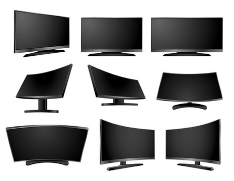 realistic of tv led lcd isolated or lcd plasma wide screen tv mockup. 3D Render