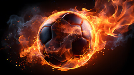 araffe ball in fire with a black background Generative AI