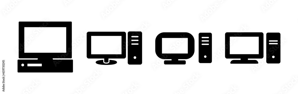 Poster computer icon vector. computer monitor icon.
