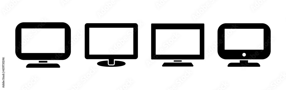 Poster computer icon vector. computer monitor icon.
