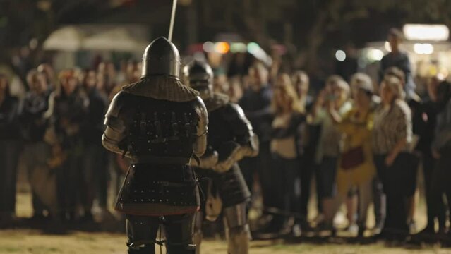 Show of medieval warriors fighting