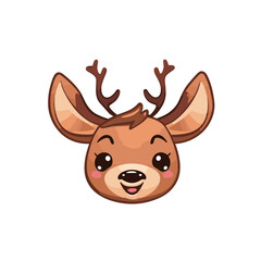 cartoon deer with happy face