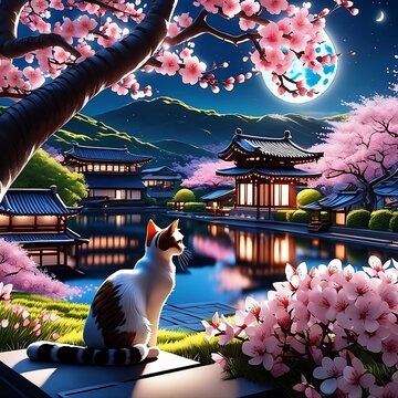 cat on peace night