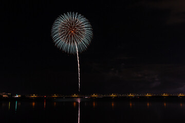 夏の夜空に咲く大輪の花火
