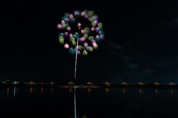 夏の夜空に咲く大輪の花火