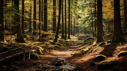 Fototapeta premium dense forest in autumn