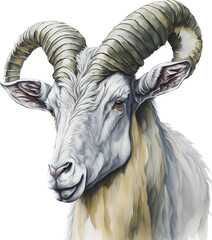 cashmere goat head 2 line icon