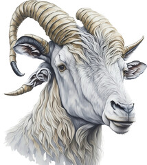 cashmere goat head 1 line icon