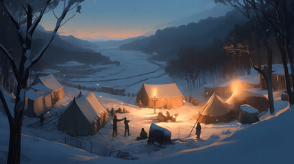 冬のキャンプの楽しみ No.012  Enjoying Winter Camping Generative AI