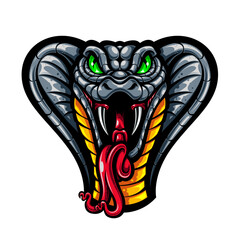 Obraz premium cobra head gray and red mascot vector 