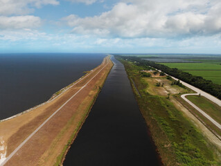 Aerial View Of Okeechobee Lake In Florida. Drone shot. - 639733808