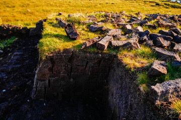 On the Irish coast, traditional peat blocks are harvested from a rich and diverse wetland.