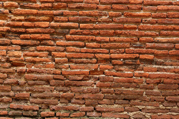 Texture of old red brick wall. background of empty brick wall texture for background. detail for text creative, backdrop and Design.