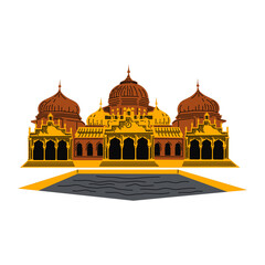 Obraz premium Indonesian element icon map and landmarks symbols and objects