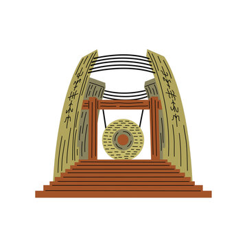 Indonesian element icon map and landmarks symbols and objects