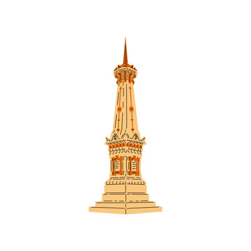 Indonesian element icon map and landmarks symbols and objects
