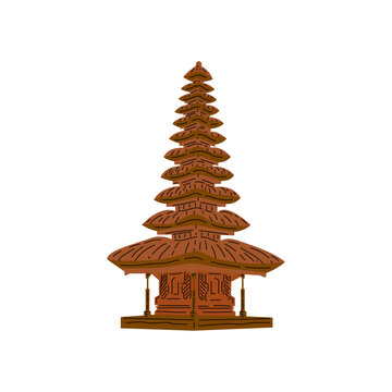 Indonesian element icon map and landmarks symbols and objects