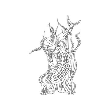 Indonesian element icon map and landmarks symbols and objects