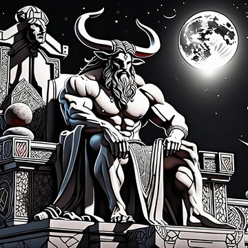 Minotaur and moon