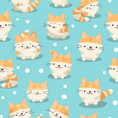 seamless Cartoon character of cat