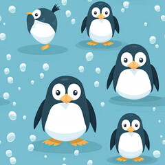 Naklejka premium seamless Cartoon character of penguin