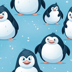 Obraz premium seamless Cartoon character of penguin