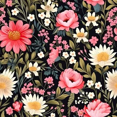 Fotobehang seamless flower, colorful wallpaper © waranyu