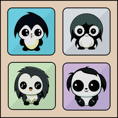 Grim vector icon art set