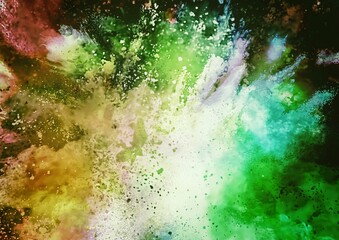 カラフルな粒子が爆発する抽象的な背景