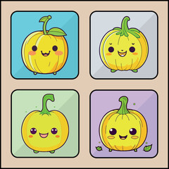 Pumpkin Patch vector icon art set
