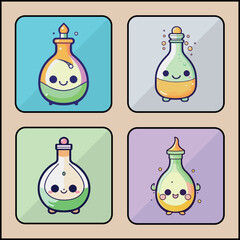 Potion vector icon art set