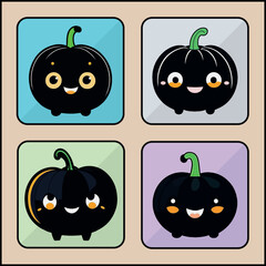 Pumpkin Patch vector icon art set