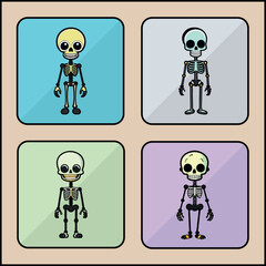 Skeleton vector icon art set