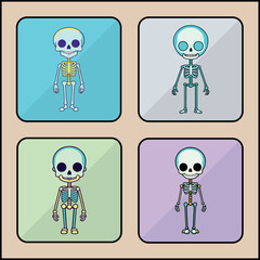 Skeleton vector icon art set
