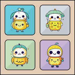 Trick or Treat vector icno art set