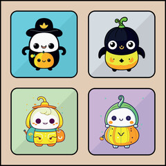 Trick or Treat vector icno art set