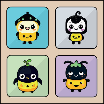Trick or Treat vector icno art set
