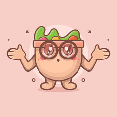 kawaii salad food character mascot with confused gesture isolated cartoon in flat style design