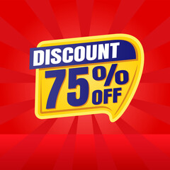 75 percent discount banner for sales
